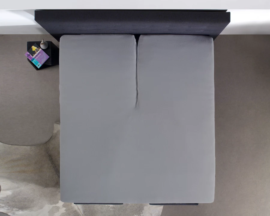 Splittopper Katoen Hoeslaken Grijs