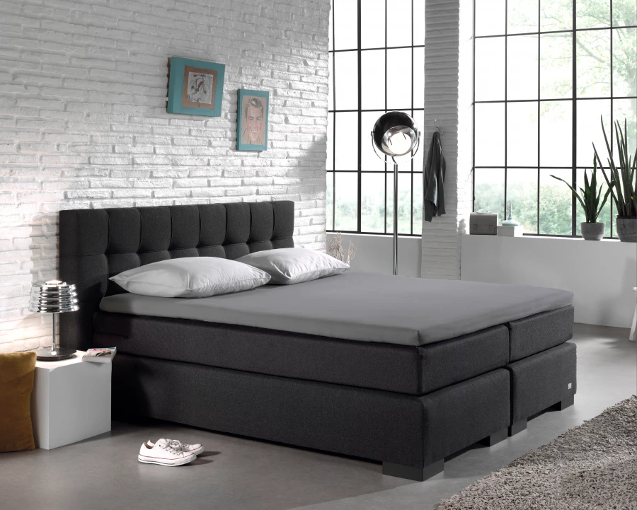 Splittopper Katoen Hoeslaken Grijs