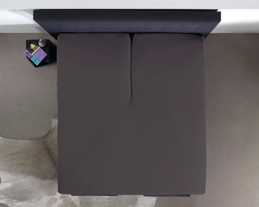 Splittopper Katoen Hoeslaken Antraciet