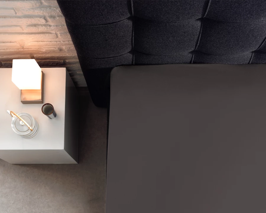 Splittopper Katoen Hoeslaken Antraciet