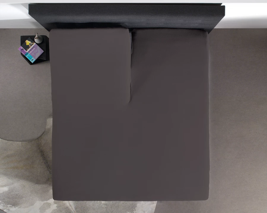 Splittopper Katoen Hoeslaken Antraciet