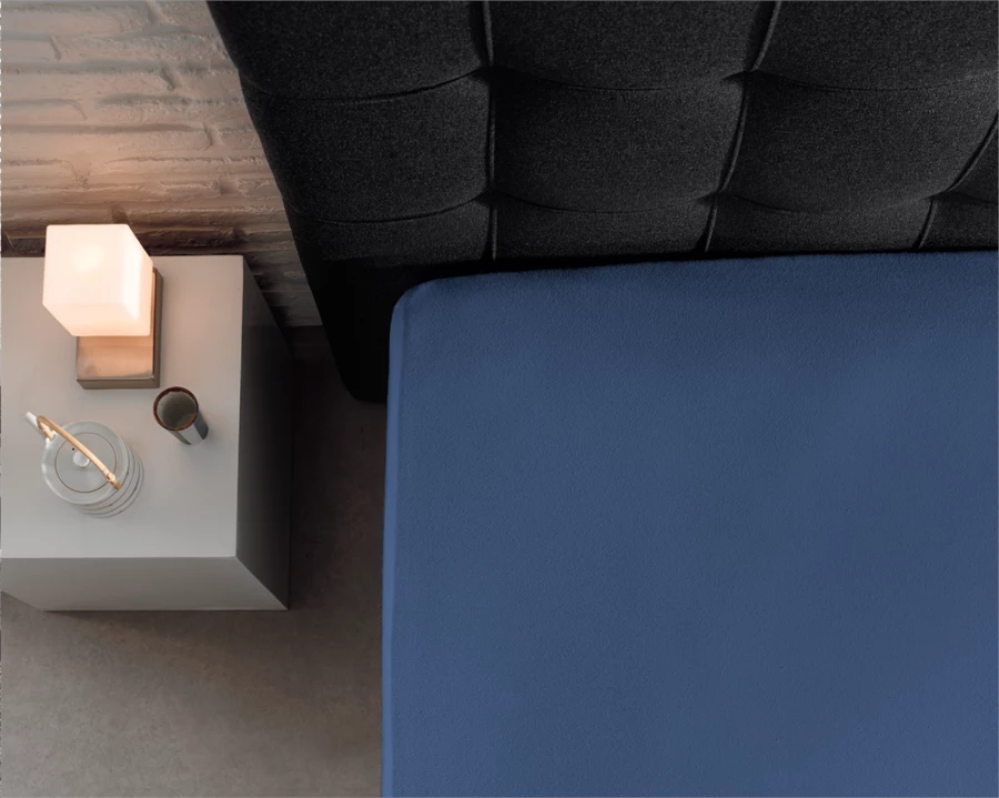 Enkel Jersey 135 gr. Hoeslaken Blauw