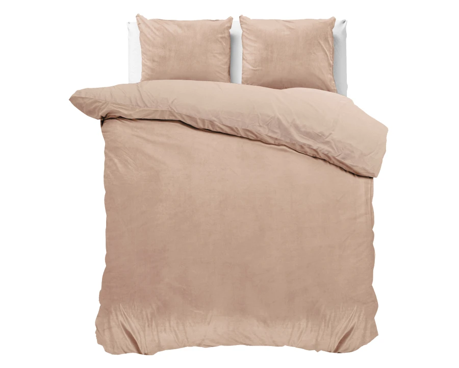 Velvet Uni Dekbedovertrek Nude