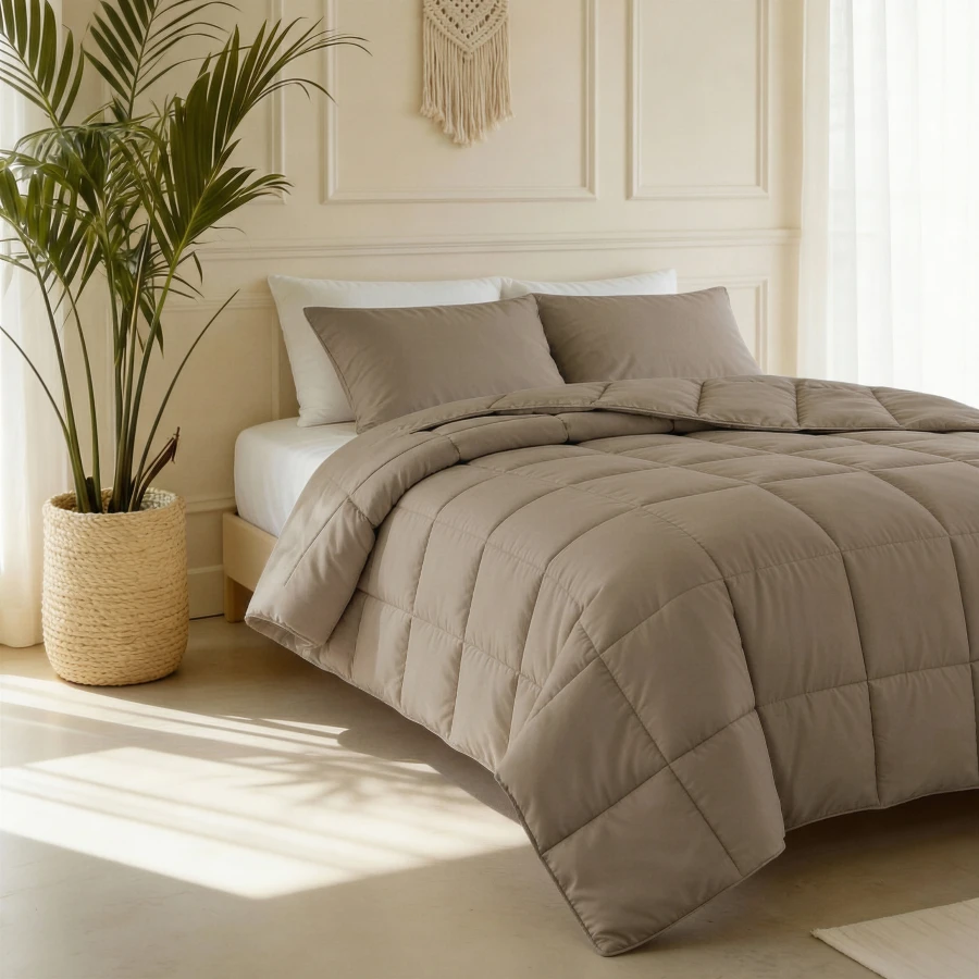 Lazy Dekbed Percale Taupe