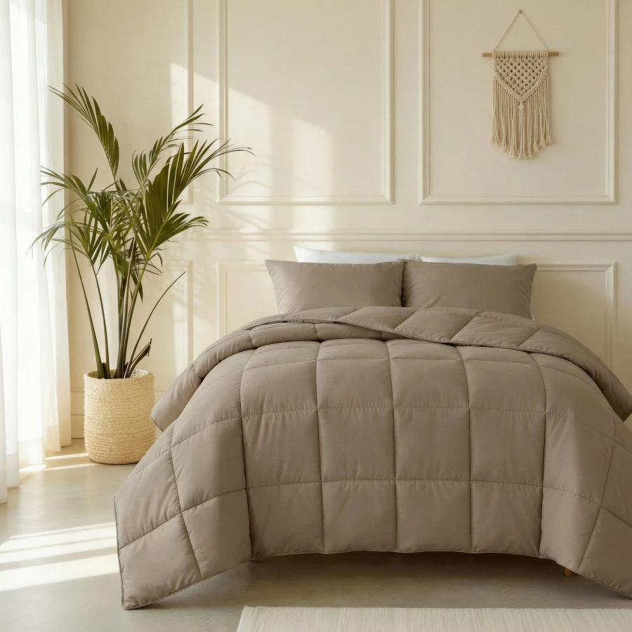 Lazy Dekbed Percale Taupe