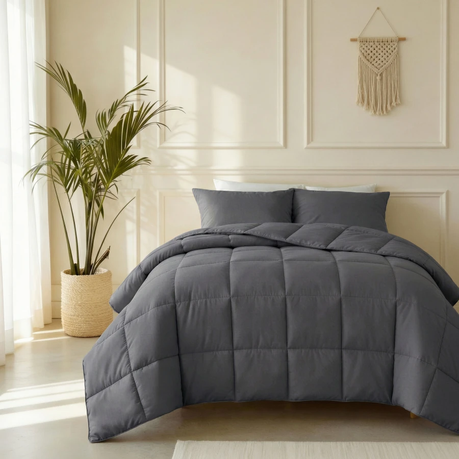 Lazy Dekbed Percale Antraciet