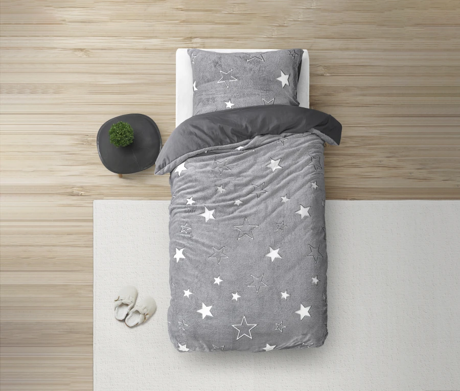 Glow in the dark Stars Grijs 140 x 220