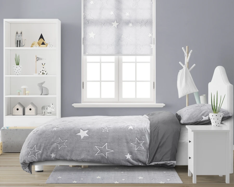 Glow in the dark Stars Grijs 140 x 220