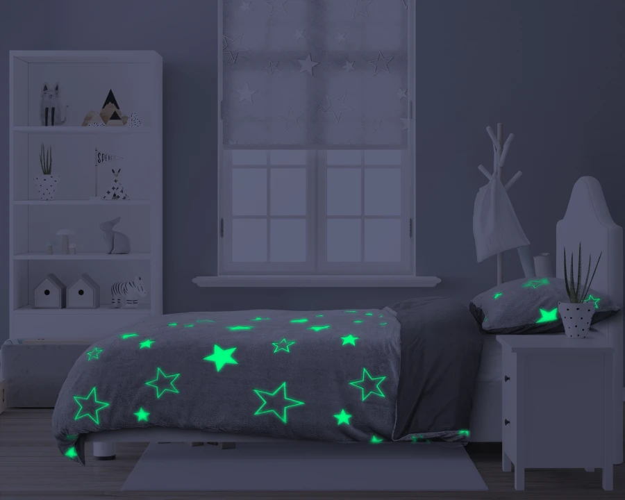 Glow in the dark Stars Grijs 140 x 220