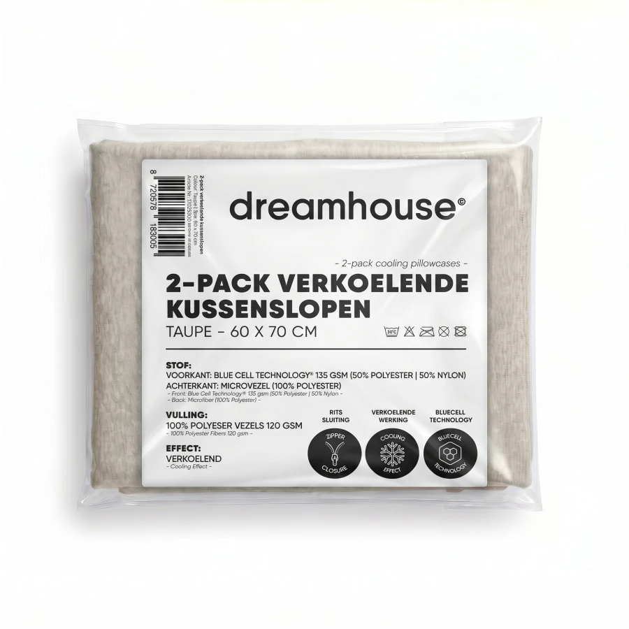 Verkoelende Kussenslopen 2pack Taupe 60 x 70