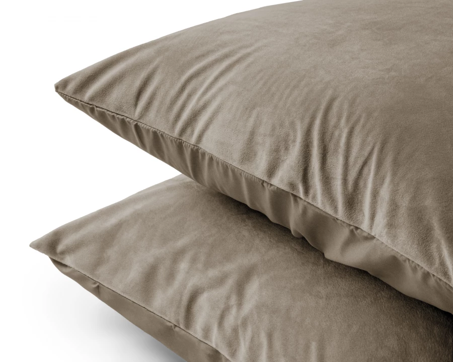 Velvet 2 in 1 kussenslopen Taupe/Grijs 60 x 70