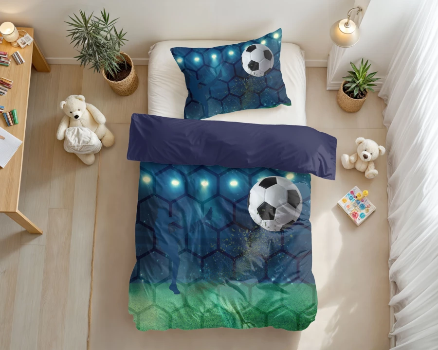 Live football Blauw 140 x 200/220