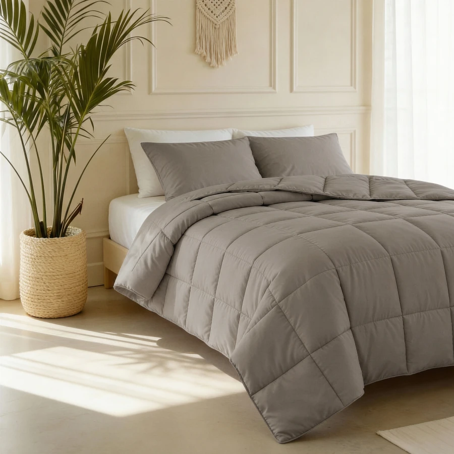 Lazy Dekbed Percale Taupe Bruin