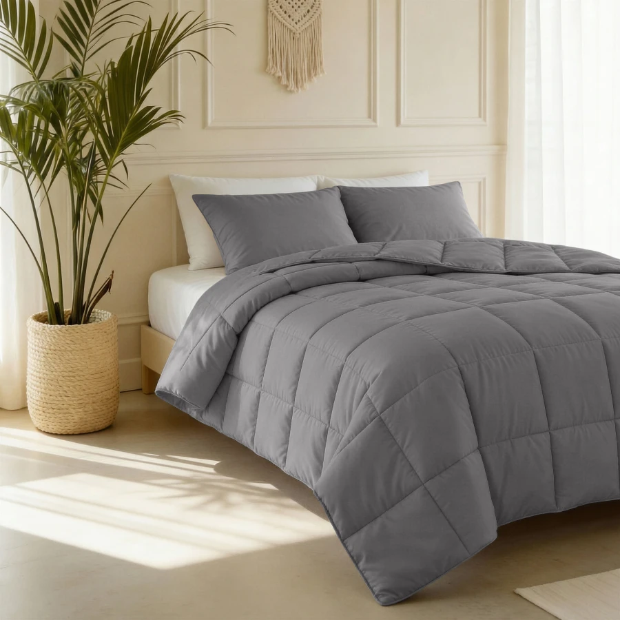 Lazy Dekbed Percale Antraciet