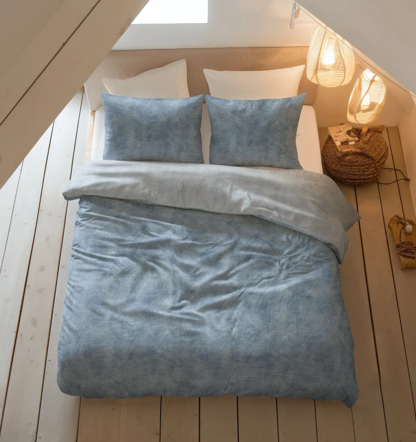 Flanel Washed Cotton Blauw