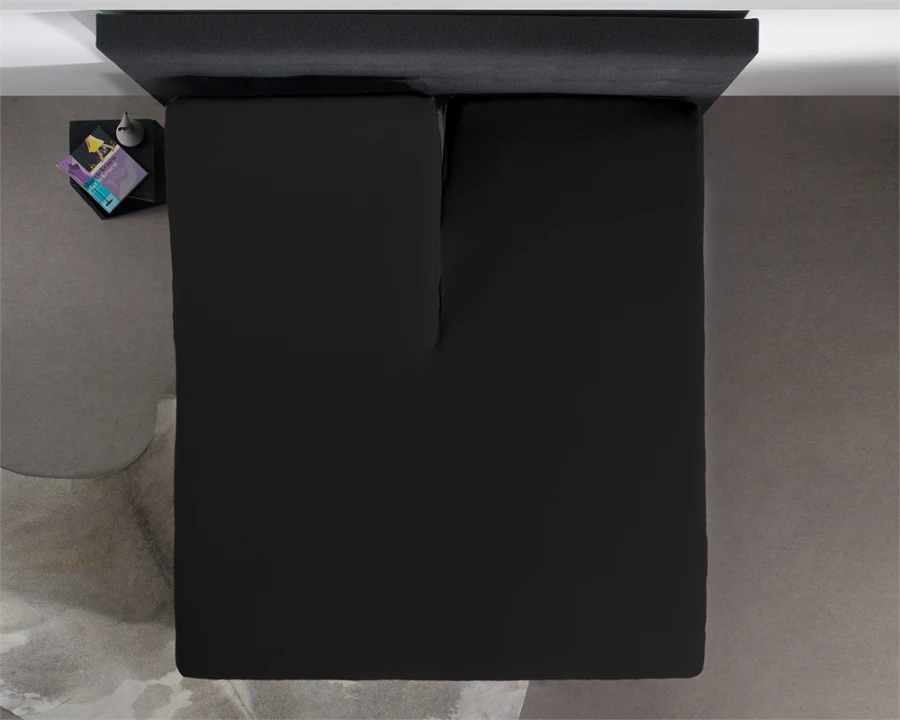 Splittopper Jersey Hoeslaken Zwart