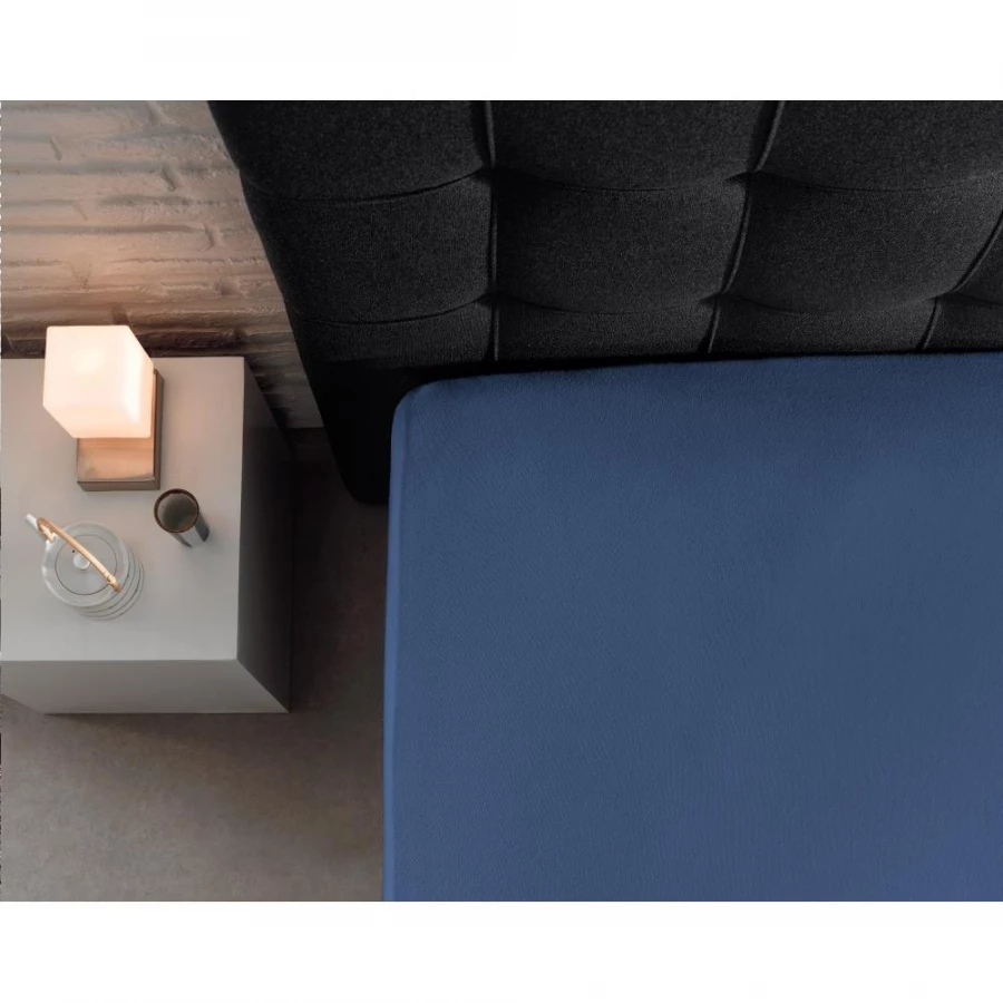 Enkel Jersey 135 gr. Hoeslaken Blauw