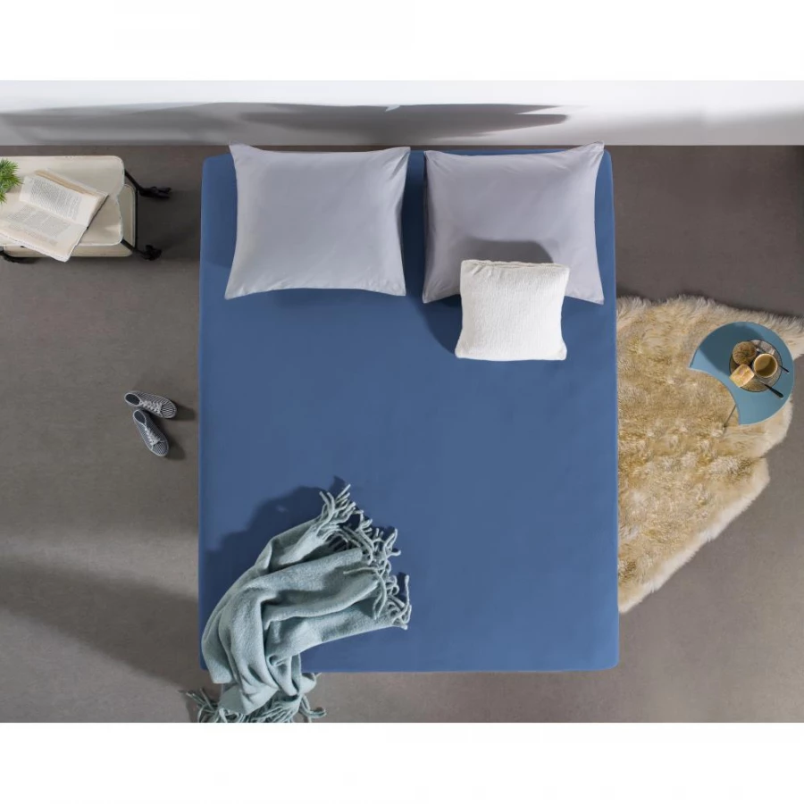 Enkel Jersey 135 gr. Hoeslaken Blauw