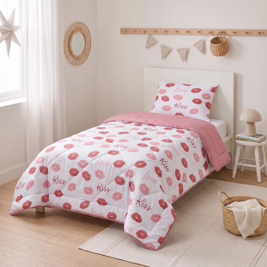 Lazy Kids Dekbed Kusjes Wit 140 x 200