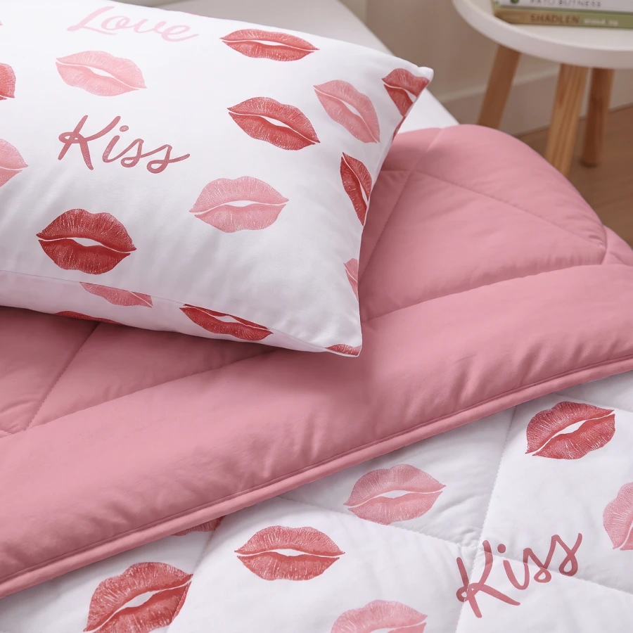 Lazy Kids Dekbed Kusjes Wit 140 x 200