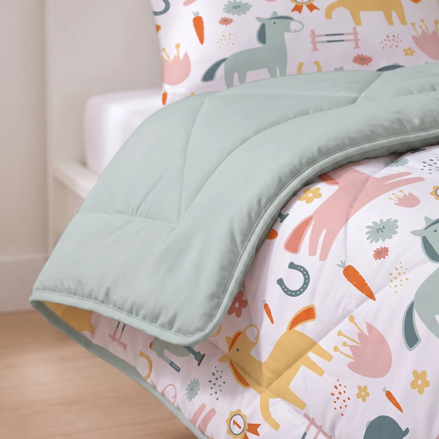 Lazy Kids Dekbed Paardjes Wit 140 x 200