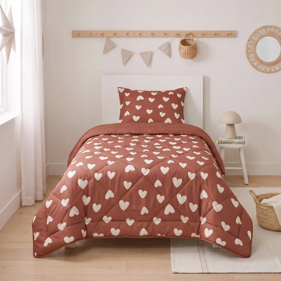 Lazy Kids Dekbed Hartjes Rood 140 x 200