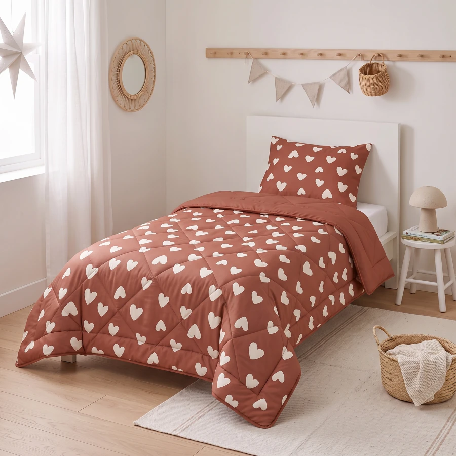 Lazy Kids Dekbed Hartjes Rood 140 x 200