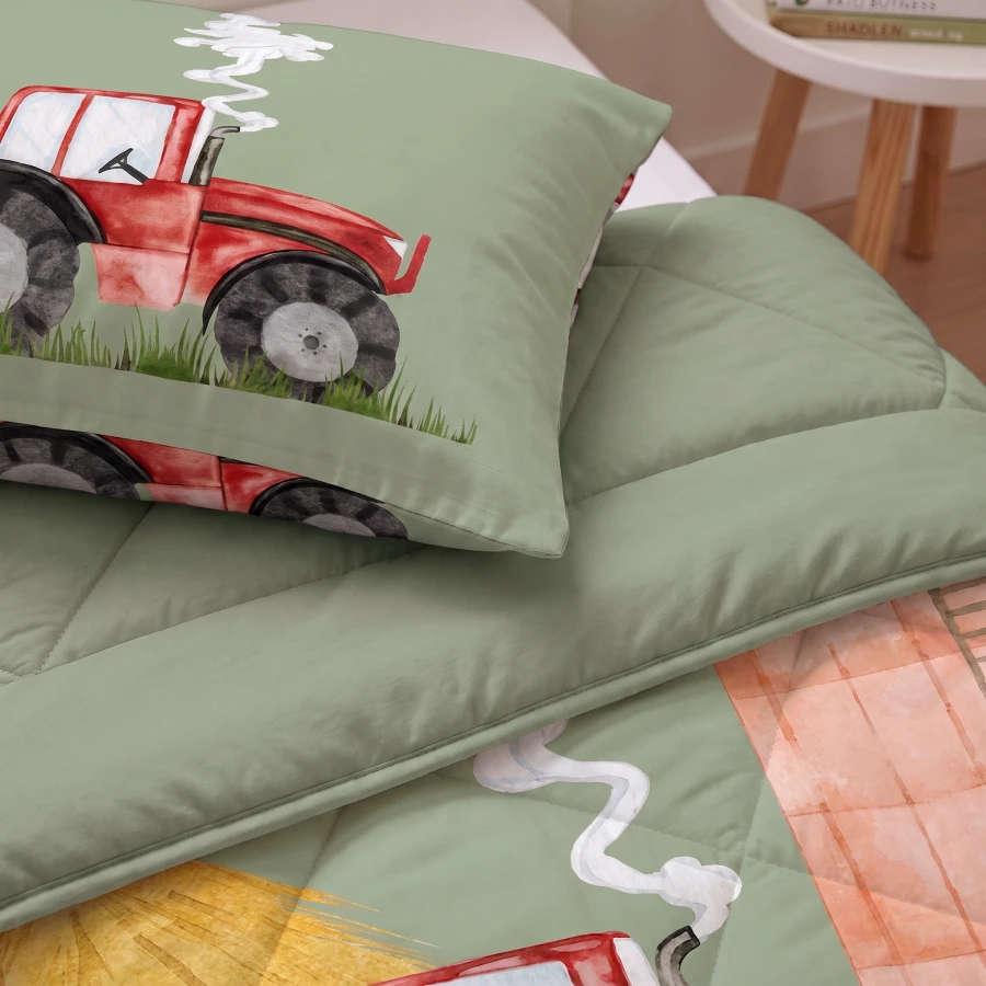 Lazy Kids Dekbed Traktor Groen 140 x 200