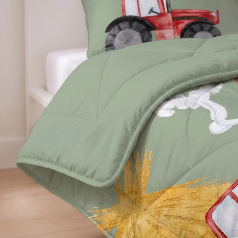 Lazy Kids Dekbed Traktor Groen 140 x 200