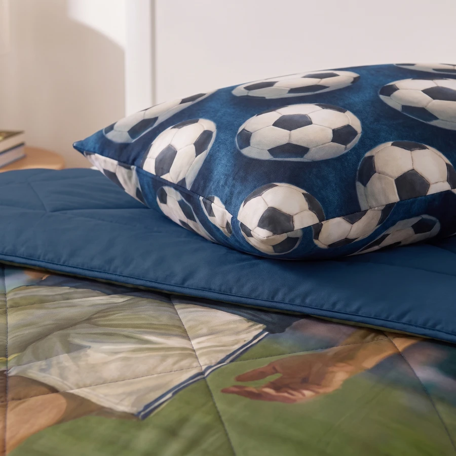 Lazy Kids Dekbed Voetbal ster Blauw 140 x 200