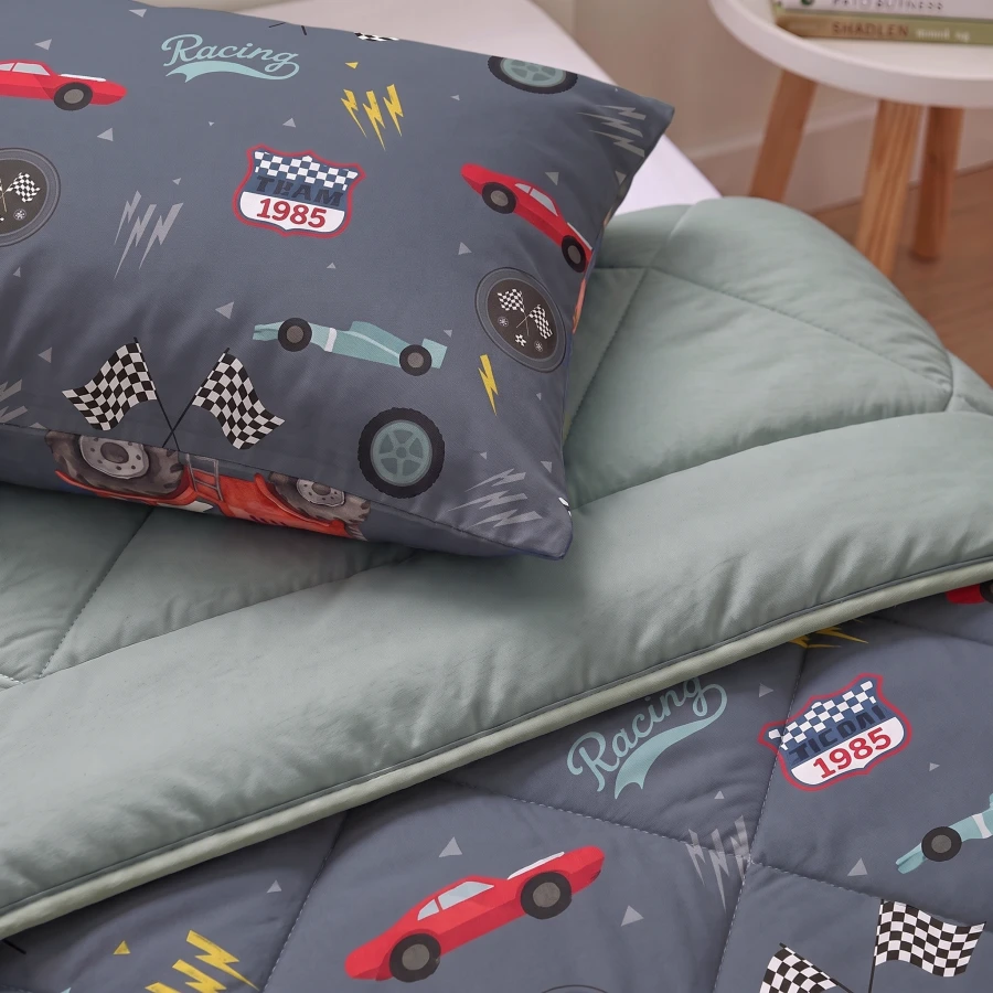 Lazy Kids Dekbed Race auto Blauw 140 x 200