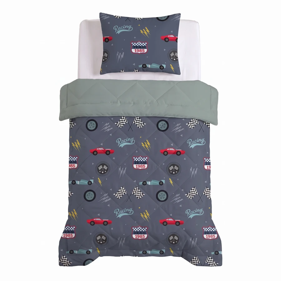 Lazy Kids Dekbed Race auto Blauw 140 x 200