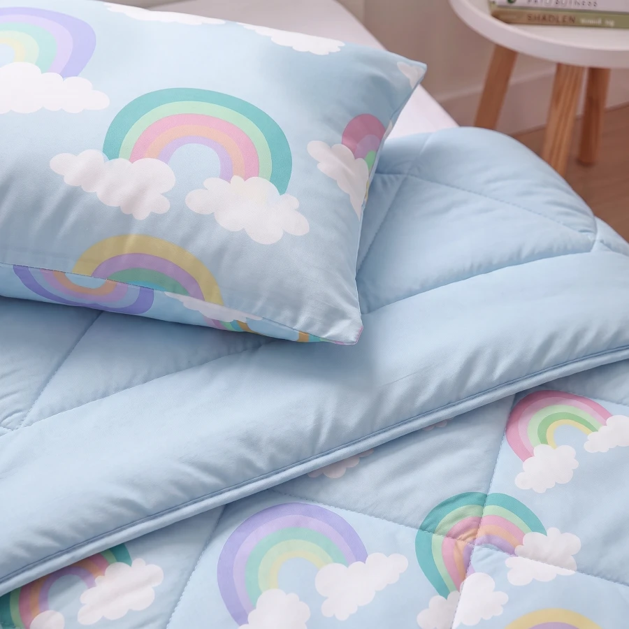 Lazy Kids Dekbed Regenboog Blauw 140 x 200