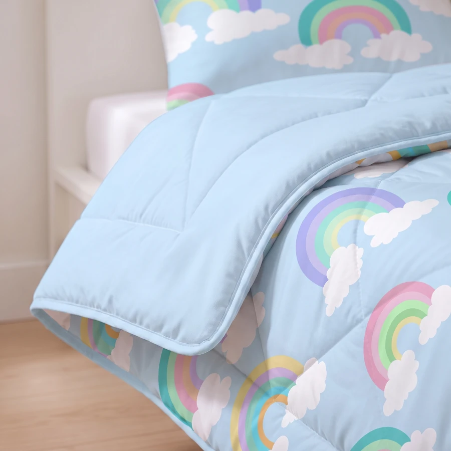 Lazy Kids Dekbed Regenboog Blauw 140 x 200