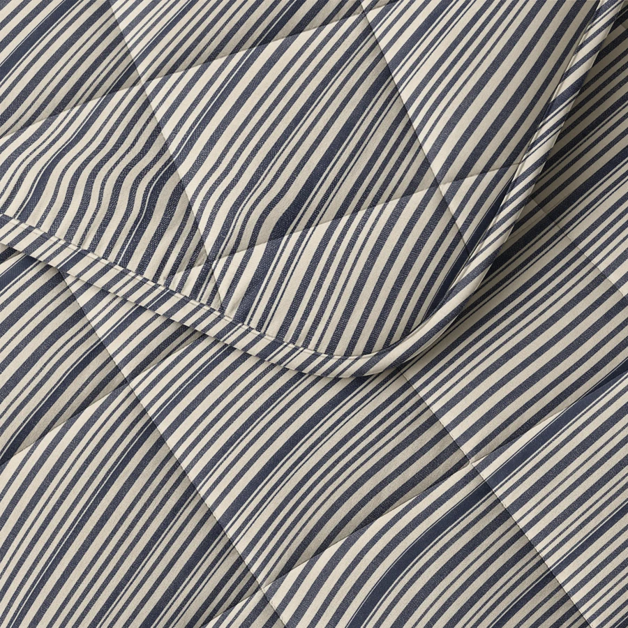 Lazy Dekbed Katoen Stripy Beige/Blauw