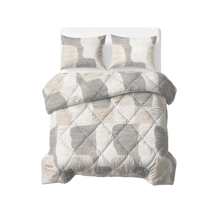 Lazy Dekbed Katoen Checkered Beige/Grijs