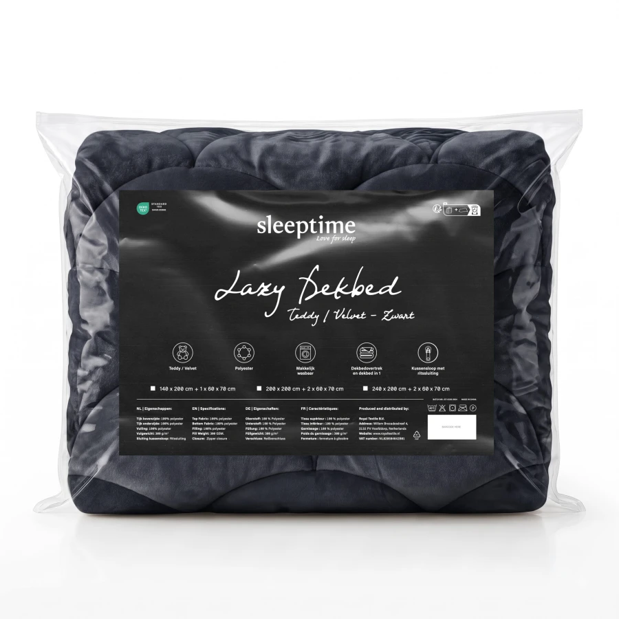 Lazy Teddy/Velvet Zwart